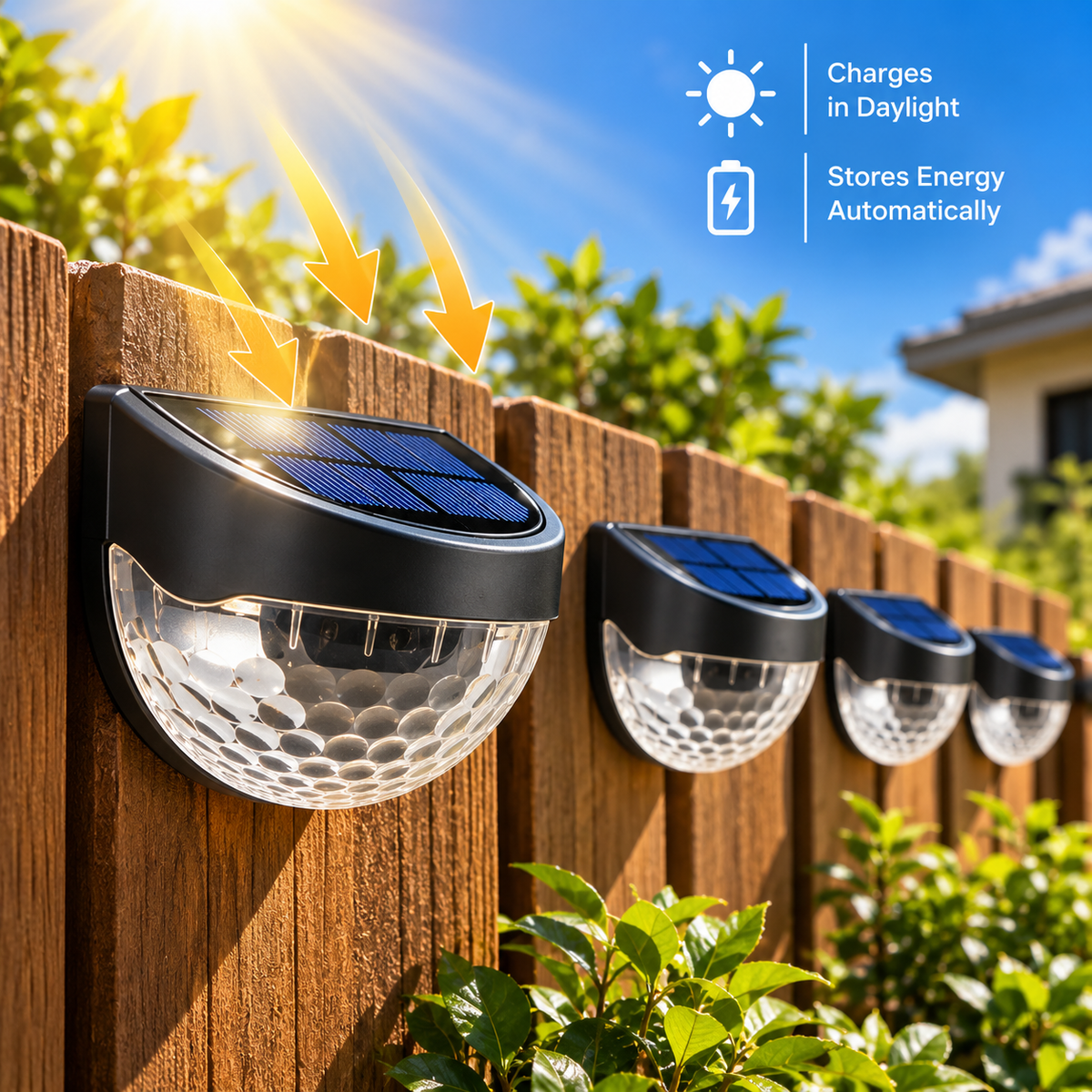 Solar Fence Lights (Pack of 4)